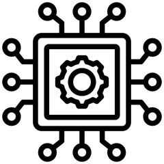 Digital Transformation Outline Icon