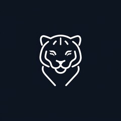 Obraz premium Elegant Line Art Design of a Snow Leopard Head