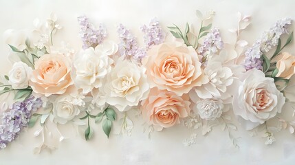 Obraz premium Elegant Paper Flowers Arrangement in Pastel Hues