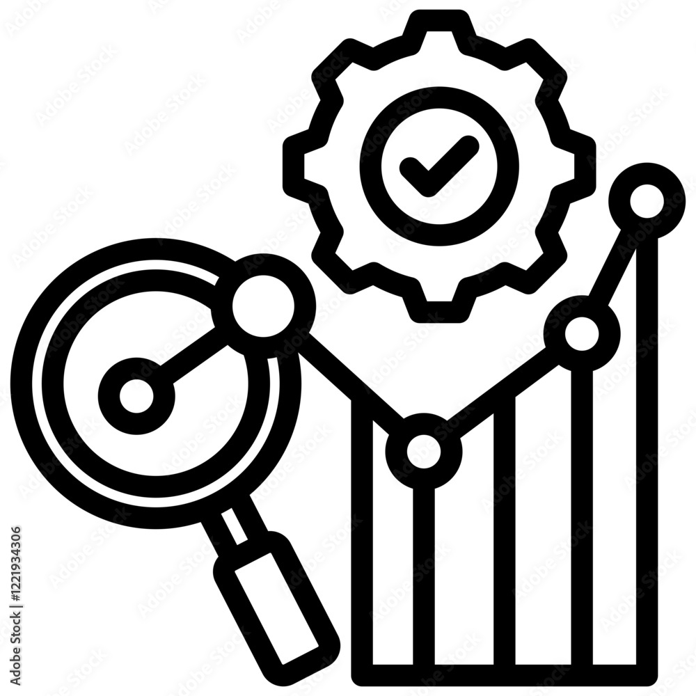 Poster data analytics outline icon