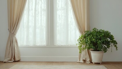 Bright interior window with curtains white window sill, room, home,curtain, idyllic, indoors, lifestyles, no people, nostalgia,456