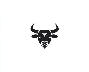 Naklejka premium A stylized black bull head logo design