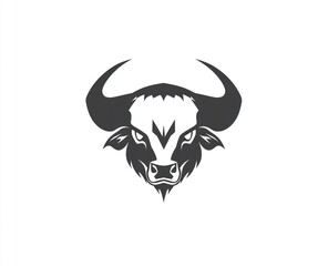 Stylized Bull Head Graphic Design Illustration