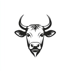Stylized Bull Head Graphic Design Illustration