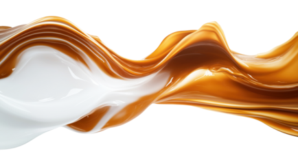 Mix of coffee with milk splash isolated on transparent background
