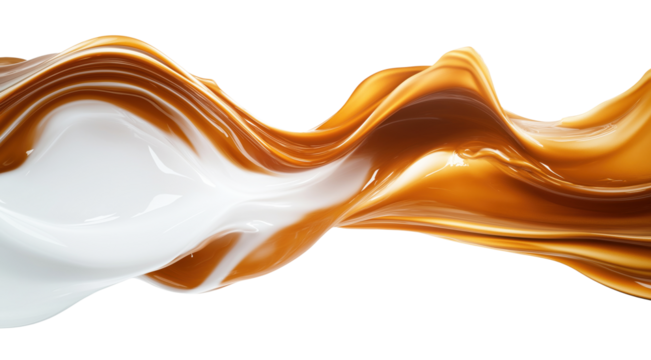 Mix of coffee with milk splash isolated on transparent background