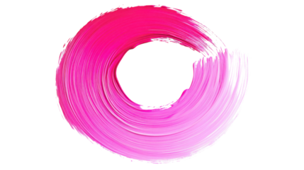 Pink paint geometric circle shape brush on transparent background