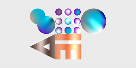 Triangles, circles, squares, rectangles design. Vector Illustration For Wallpaper, Banner, Background, Card, Book Illustration, landing page