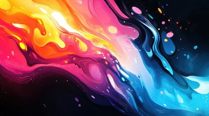 Abstract Swirling Colors Fluid Art Design