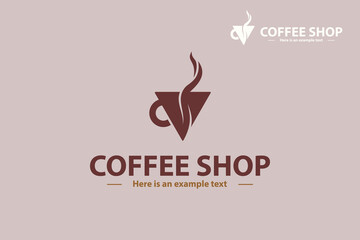 Abstract triangle coffee logo