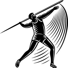 Javelin Power, Perfect Throw, Javelin Athlete, Silhouette Precision, Skyward Spear, Throwing Legends, Javelin Mastery, Silhouette Art, Javelin Dreams, Track and Field Star, Elegant Throw, Spear in Fli