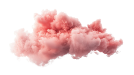 Pink cloud on transparent background