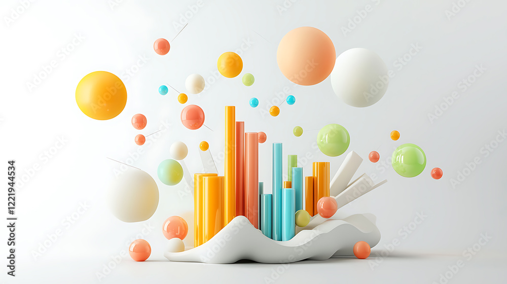 Poster dynamic data visualization insights modern office graphic design minimalistic setting aesthetic view