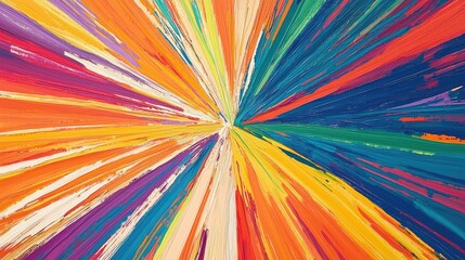 a background with dynamic lines radiating from a central point in vibrant colors, suggesting energy and movement.