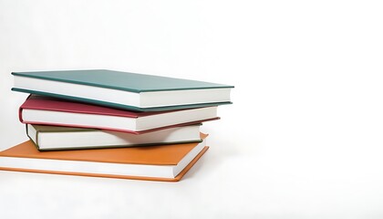 Colorful Textbook Stack on White Background,book, education, learning, library, page, textbook, stack, new, background, advertising, colors, colourful, 345