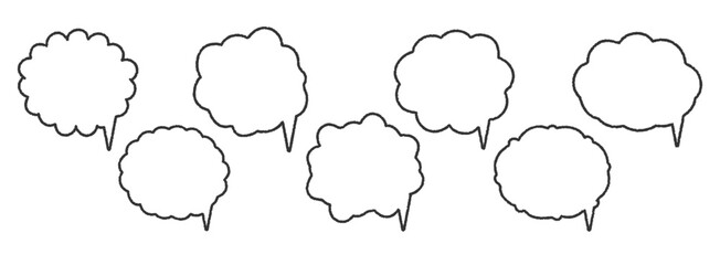 シンプルな雲形　吹き出しのセット