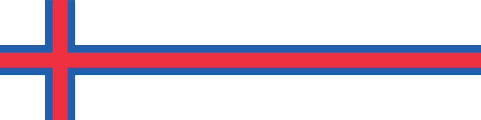 Obraz premium Faroe Islands flag long banner digital vector illustration