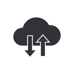 Cloud sharing solid icons, minimalist vector illustration ,simple transparent graphic element .Isolated on white background