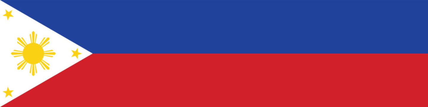 Philippines flag long banner digital vector illustration