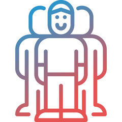 group of men gradient line icon