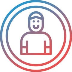male gradient line icon