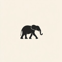 Obraz premium Silhouette of an African Elephant Walking Sideways
