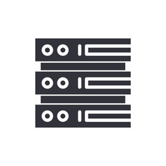 Data storage solid icons, minimalist vector illustration ,simple transparent graphic element .Isolated on white background