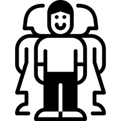 man leader solid line icon