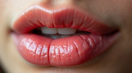 Fototapeta premium chapped lips with visible dryness and cracks