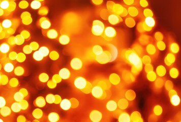 Obraz premium Soft Glowing Bokeh Lights in Warm Orange and Yellow Hues