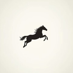 Fototapeta premium A Black Silhouette Of A Horse Leaping Gracefully
