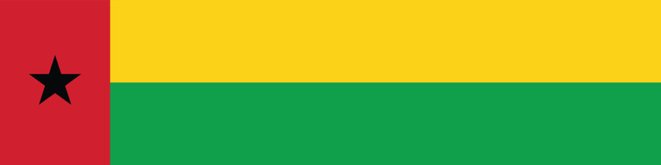 Guinea-Bissau flag long banner digital vector illustration