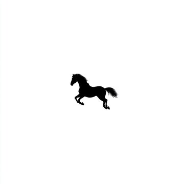 recommend clip art: A Black Silhouette Of A Horse Galloping