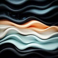 Obraz premium Abstract Wavy Background Elegant Curves Texture Design 3D Render
