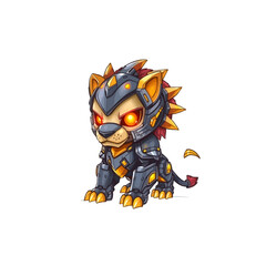 The Glowing Sentinel: A Lion-Like Robotic Protector