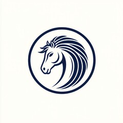 Fototapeta premium Elegant stylized horse head in a circular design