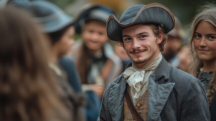 Students Engaging in Historical Reenactment During a Classroom Session