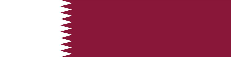 Qatar flag long banner digital vector illustration