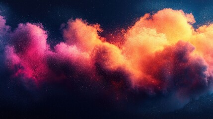 Naklejka premium An abstract depiction of fluffy, colorful clouds made of pixels or data points, representing cloud technology.