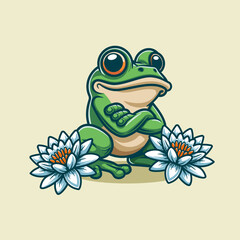 Frog Cartoon Vector Art, Illustration and Graphic