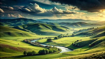 Mysterious Panning Landscape: Duotone Broadcast Quality Stock Photo