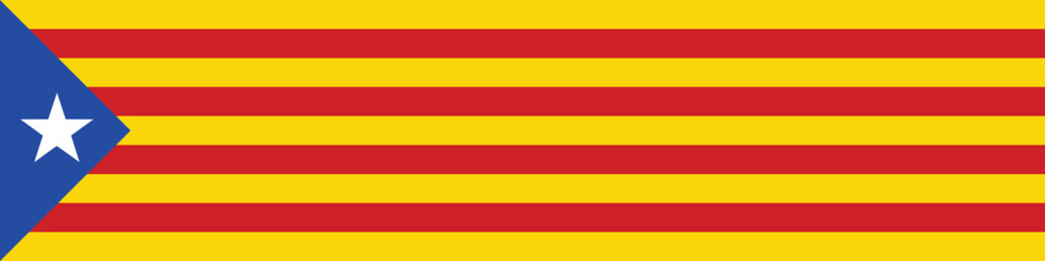 Catalonia flag long banner digital vector illustration