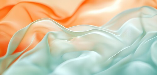 Obraz premium Orange fades into sage under a grainy, soft light