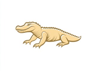 Fototapeta premium A stylized illustration of a pale alligator