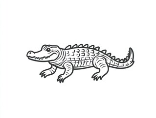 Obraz premium A Simple Line Drawing Of A Crocodile