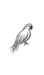 Obraz premium Stylized Parrot Bird Line Art Design