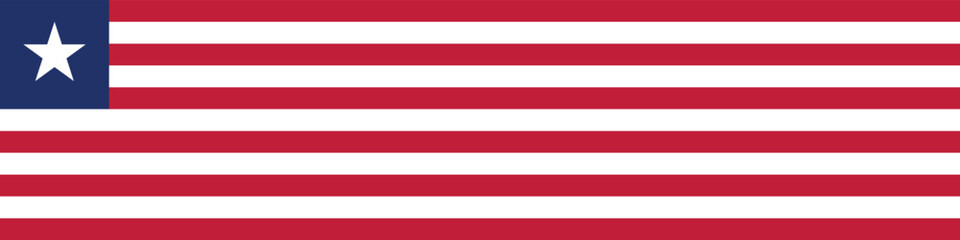 Liberia flag long banner digital vector illustration