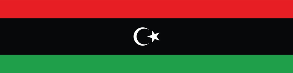 Obraz premium Libya flag long banner digital vector illustration