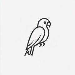 Fototapeta premium A Simple Line Drawing of a Parrot Bird