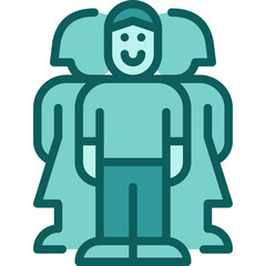 man leader two tone icon